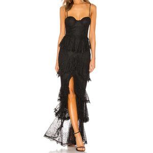 REVOLVE Majorelle Zelda Fitz Lace Black Gown XS